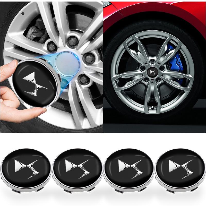 FRPM6 4pcs 60mm Car Wheel Center Hub Center Cap Rim Hub Dustproof Cover Emblemem For Citroen DS SPIRIT DS4S DS5 5LS DS3 DS4 WILD RUBIS
