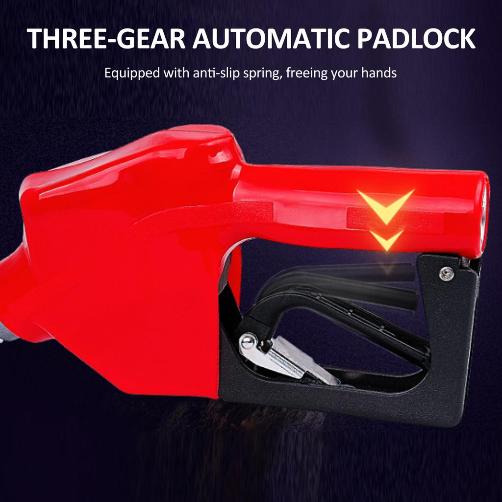 Auto Shut Off Fuel Nozzle, Aluminum Alloy Gasoline Nozzle with 1 Inlet and 13 16 Outlet, Red