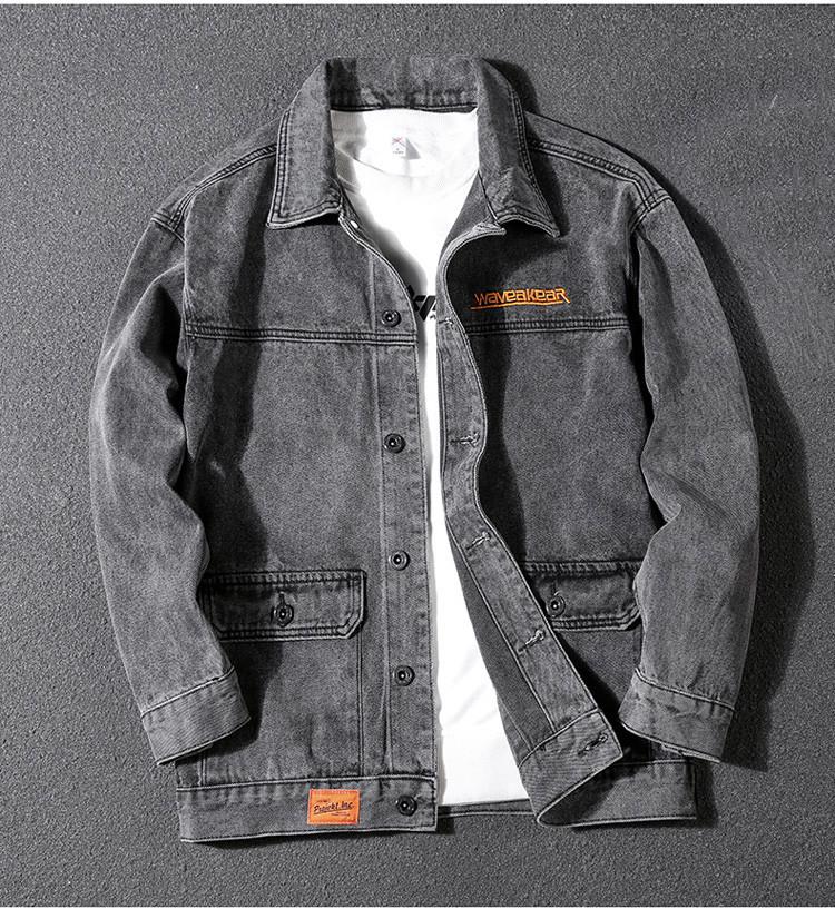 Мужская модная куртка свободного кроя в американском ретро-стиле из денима: Модная рабочая одежда больших размеров для молодежного стиля