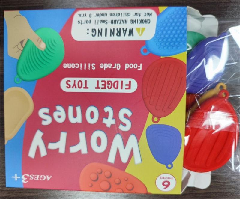 6 шт./набор Сенсорные камни для беспокойства Игрушка-непоседа Снятие стресса Камень для беспокойства Тревога Силиконовые игрушки для декомпрессии GZW