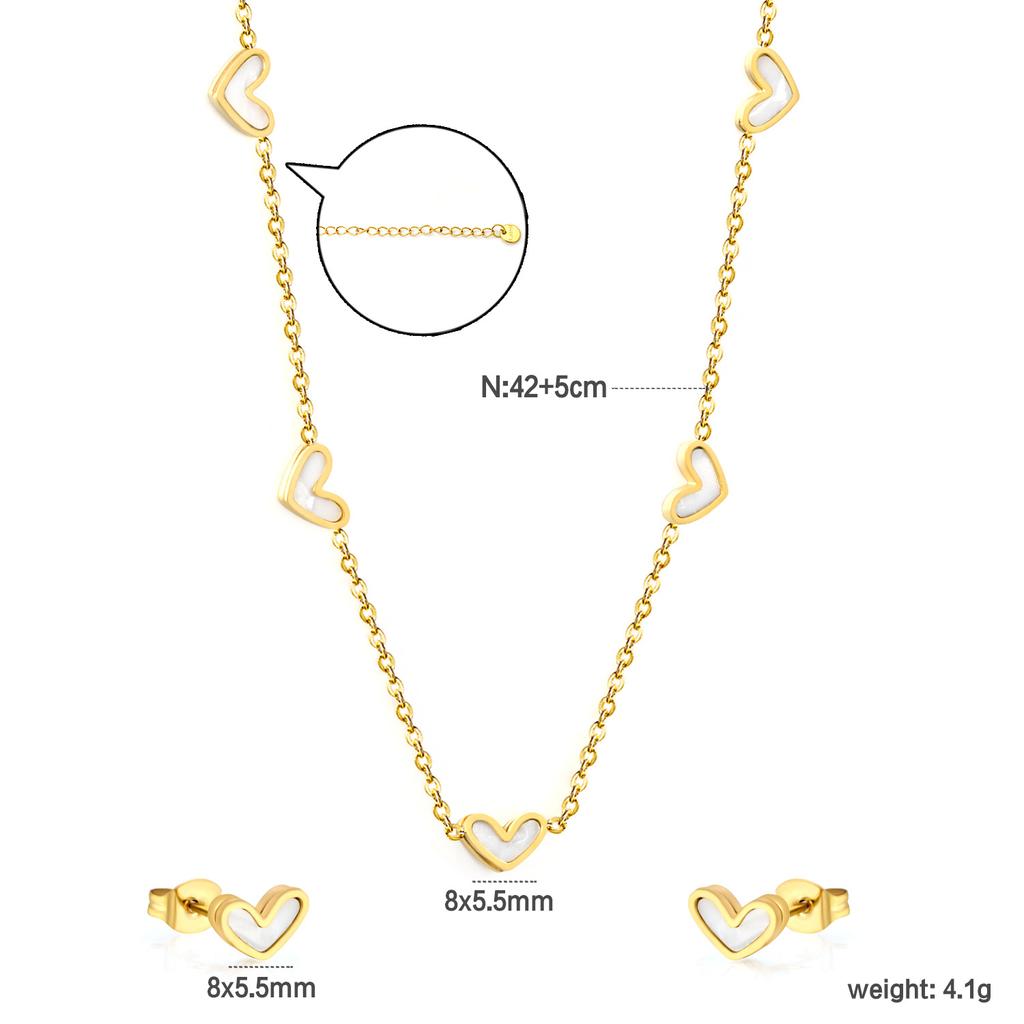 Luxury Fashion Clover Earrings And Necklace Jewelry Set Elegant Earring Gift Box