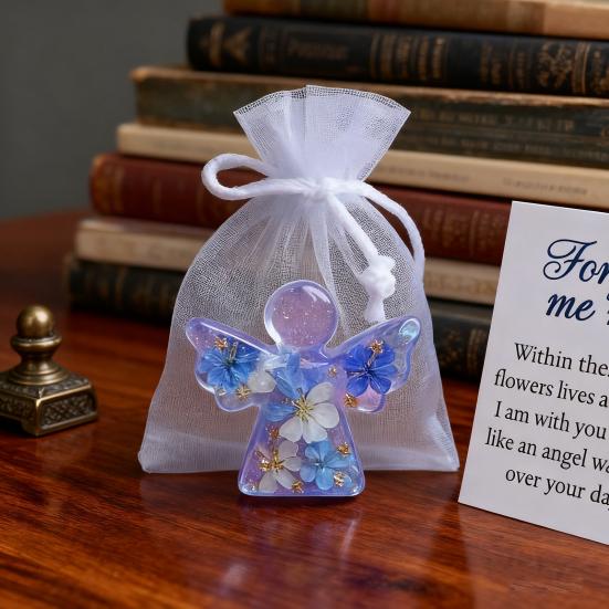 Angel Figurine Keepsake Forget Me Not Angel Memorial Gift Sympathy Bereavement Angel Ornament with Warm Message Card Grieving Keepsake for Loss