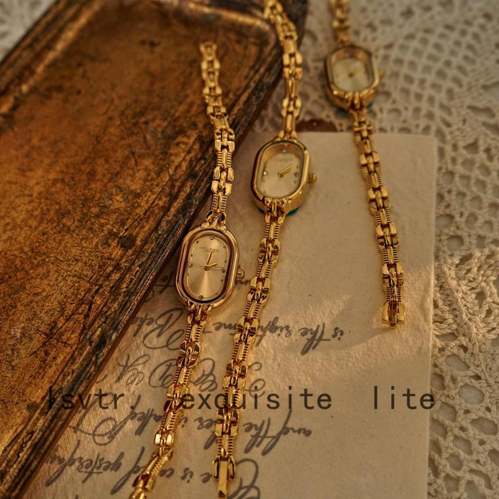 Винтажные часы-браслет LSVTR цвета золота класса люкс для женщин