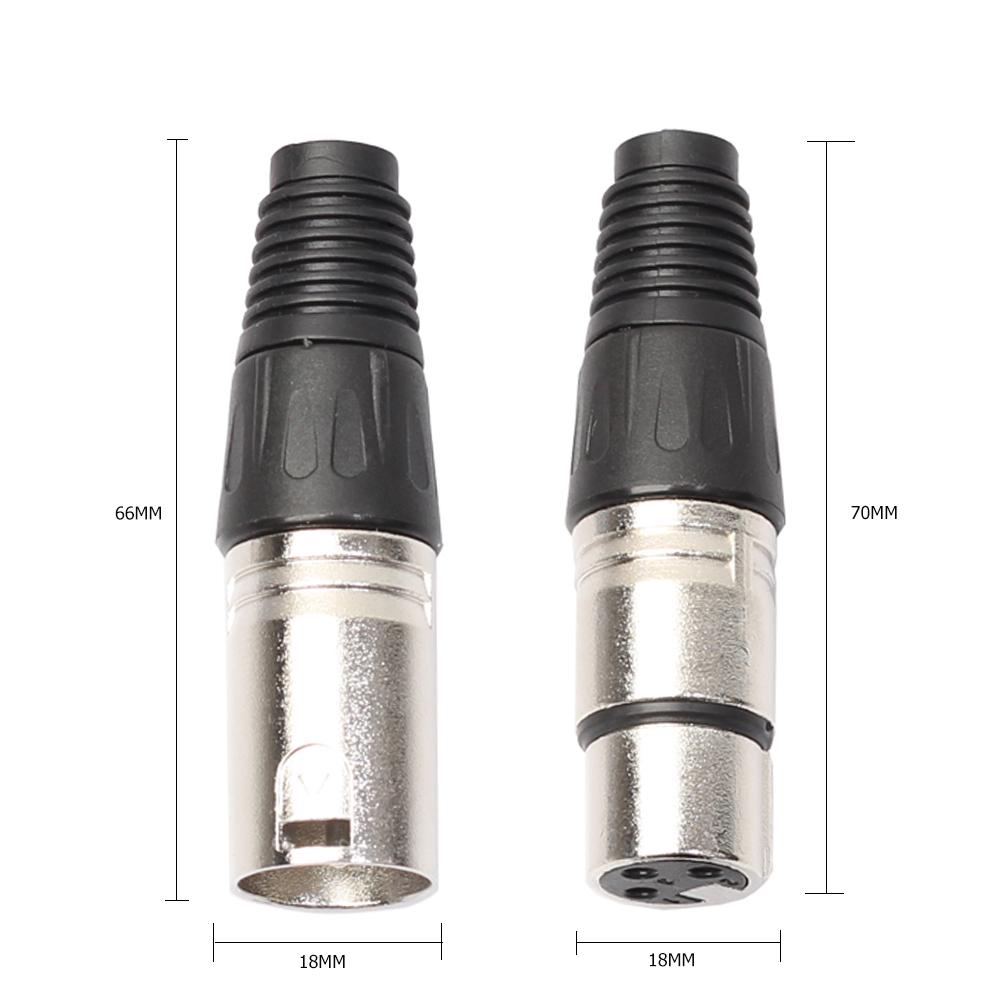 8pcs MIC Cable Terminal 4 Male 4 Female 3Pin Cannon XLR Connector Zinc Alloy Socket Panel Mount Chassis for Mixer Amplifier