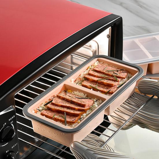 Силиконовые контейнеры для закусок с герметичной крышкой, 2/3/4 отделения, контейнер для приправ, устойчивый к высоким/низким температурам, разделенный контейнер для еды для школы, путешествий