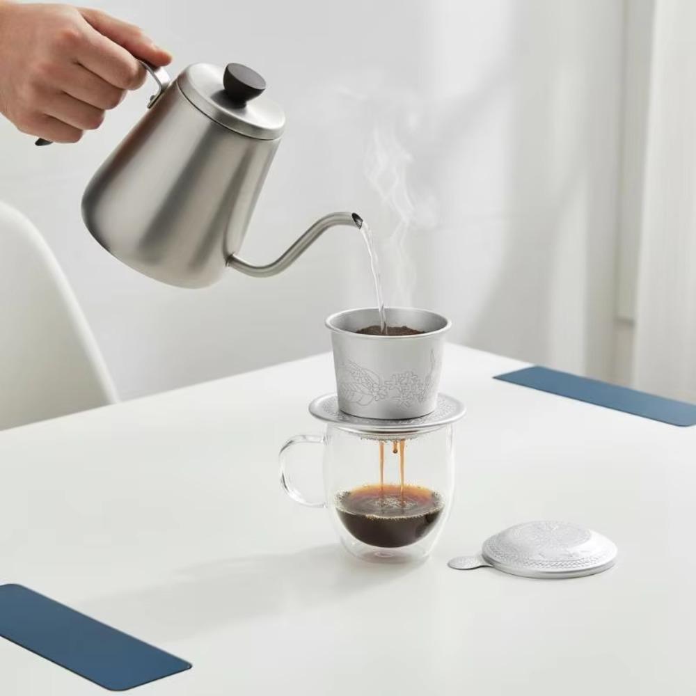 Aluminum Vietnamese Coffee Filter Vintage Coffee Drip Cup Easy To Clean Coffee Making Pot Office