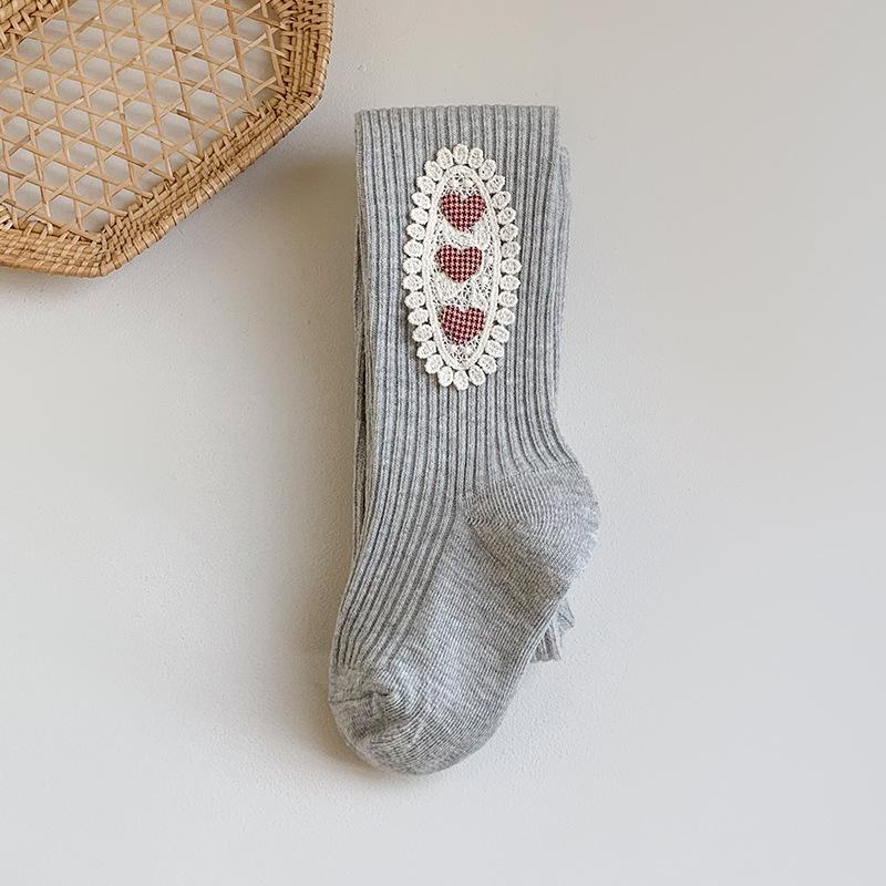 Warm Knitted Girls Pantyhose Spring Autumn Cotton Baby Tights Heart Flower Girls Leggings Kids Children Tights