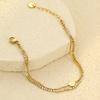 2Pcs Cuban Chain Bracelet Set for Women Gold Color Heart Double Layer Cubic Zirconia Hand Chain Boho Retro Trendy Jewelry Gifts