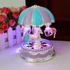 Girl LED Horse Carousel Music Box Toy Clockwork Musical Christmas Gift