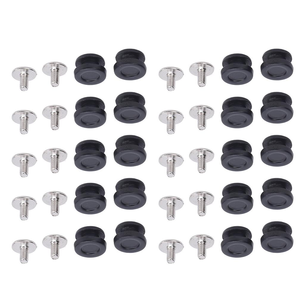 20 Sets Shoelace Rivets 9x5mm Eyelet Buttons 2.5x5.5mm Crossed Screws Shoe Lace Fastener Set Black