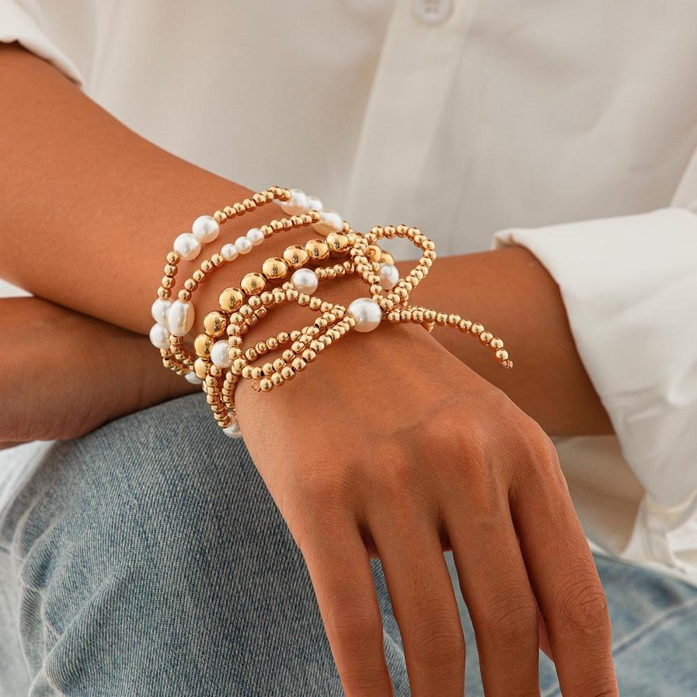 Beaded Bracelets for Women Stackable Bracelet Gold Bracelet Stack Delicate Stackable Gold Bracelets for Women