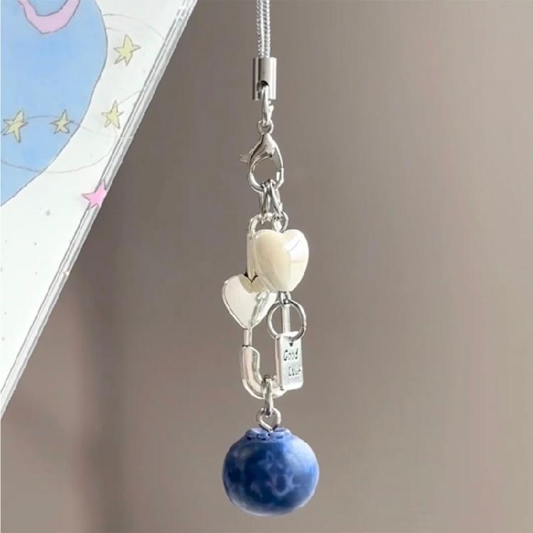 Мобильный ремешок/брелок для пассажиров, подвеска «Черника», шнурок для телефона, женский аксессуар для сумки для повседневного использования