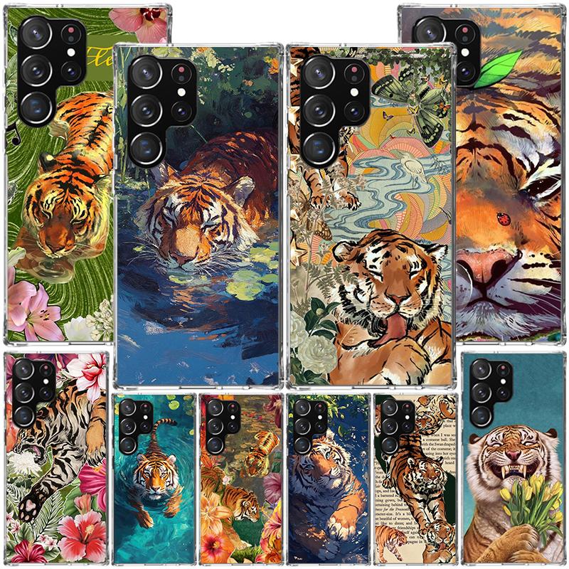 Superior Tiger Pattern Art Phone Case For Samsung Galaxy S24 S25 Edge S26 Ultra S23 S22 S21 Plus S20 FE + Personalized Print Cov