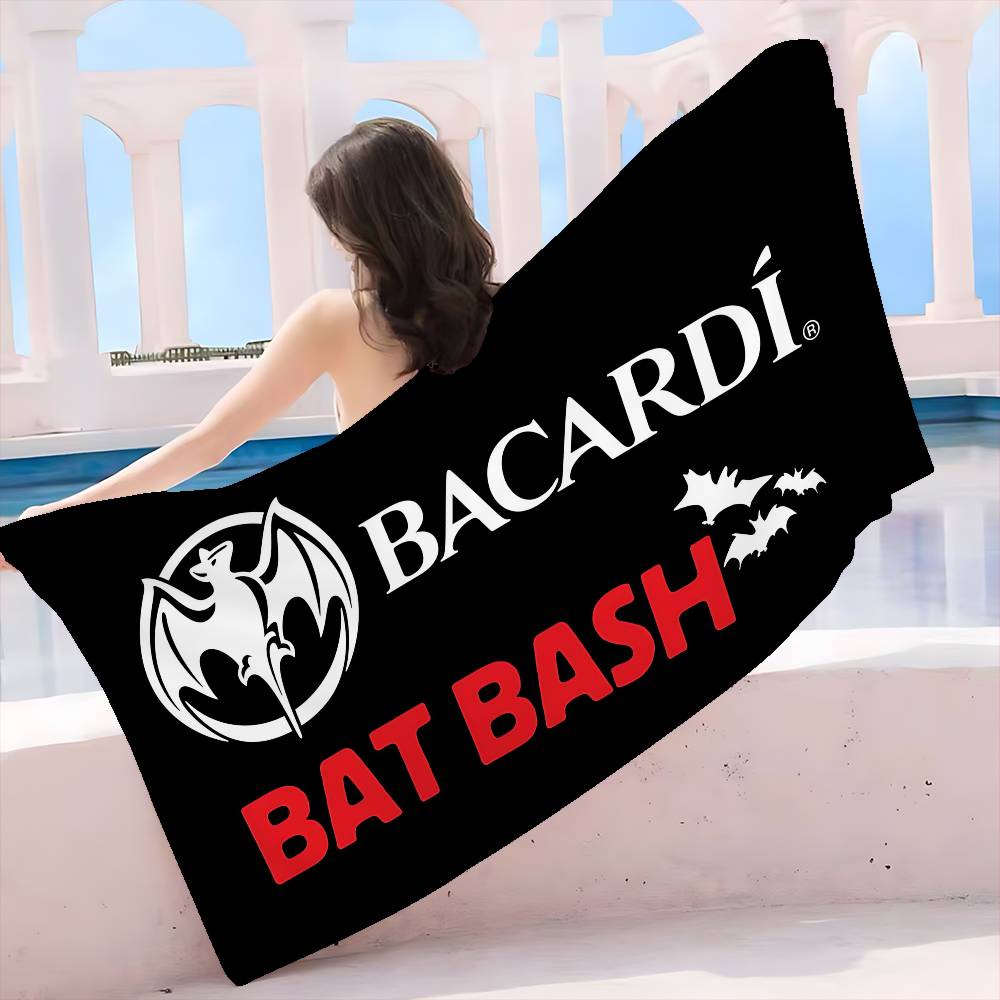 B-Bacardi Ром Летучая Мышь Вампир Микрофибровое Одеяло Быстросохнущие Пляжные Полотенца Большой Размер Печать Супер Впитывающее Полотенце-Одеяло для Бассейна