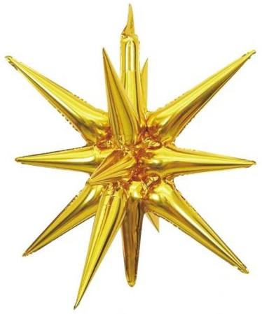 3D Star Foil Balloon Gold 68cm