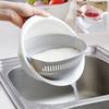 Portable Home Kitchen Double Drain Bowl Plastic Noodles Vegetable Washing Basket