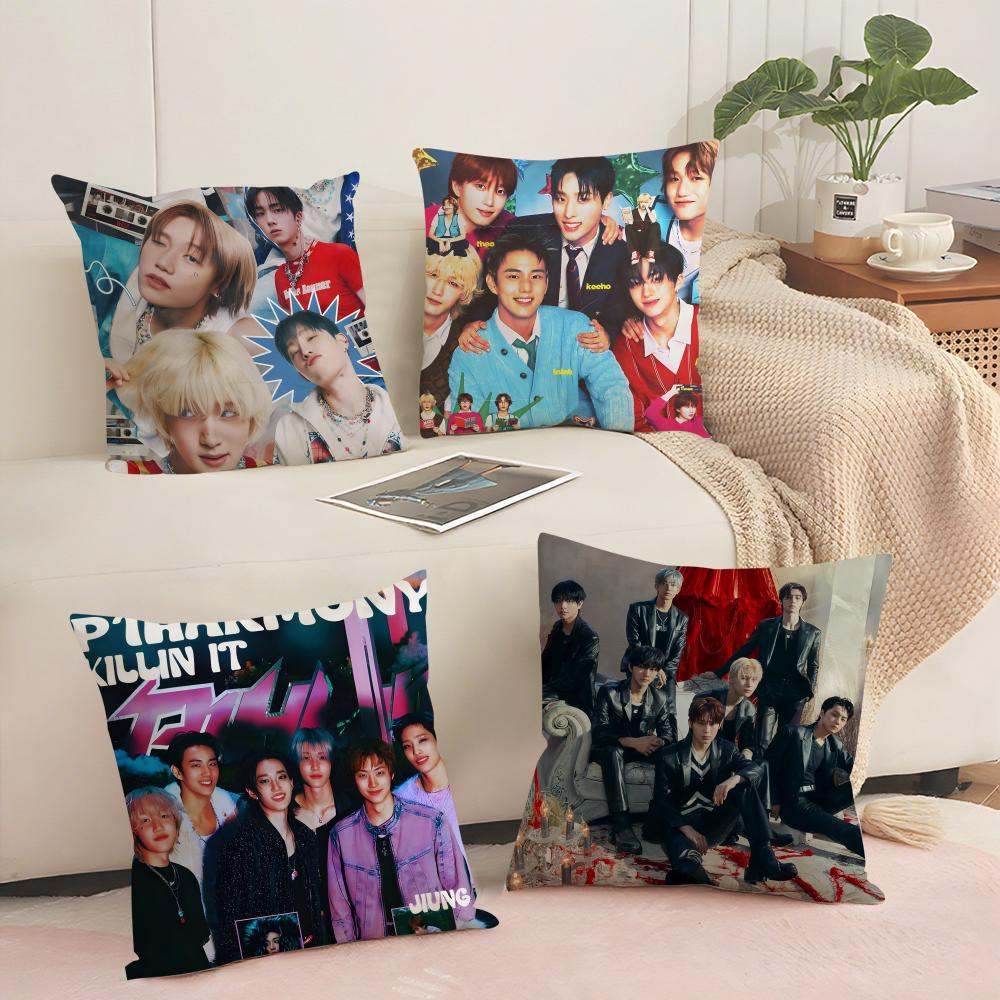 Pop KPOP PPHarmony Cushion Cover Silky Short Plush with Invisible Zipper Dustproof Sofa Pillow Cover for Home Decor