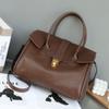 Vintage Genuine Leather Tote Bag Plant Tanned Cow Leather Large Capacity Briefcase Women's Business Trip Commuter Bag
