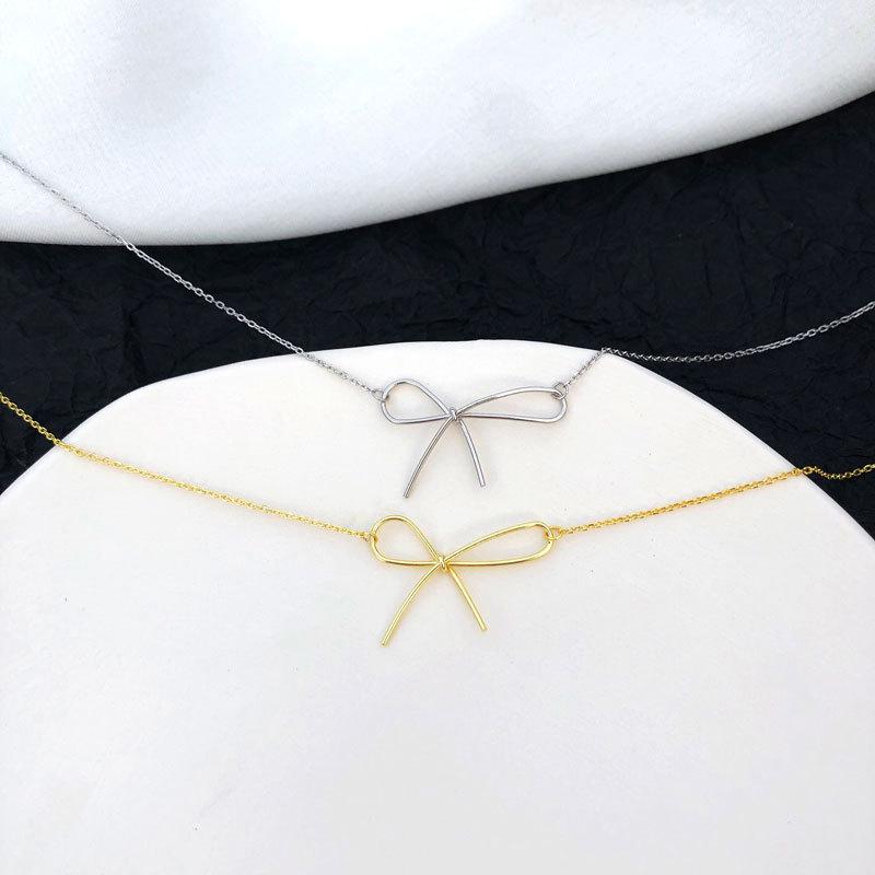Элегантное ожерелье с подвеской в виде банта Женское ожерелье Женский нишевый дизайн