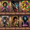 Famous Rock Star Jimi Hendrix Creative Poster Canvas Painting HD Printing Decorative Painting Living Room Decoration