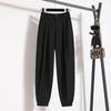 Women Plus Size Long Pants Elastic Waist Casual Solid Pants Wide Leg Loose Pants