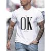 'It's Okay, Don't Worry 'Men's Casual Slightly Stretched Round Neck Pattern Cotton T-shirt Summer Men's Clothing