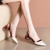 Women Cute Sweet Wine Red High Quality Spring Slip On Square Heel Shoes Lady Casual Beige Bow Tie Summer Shoes Ab635