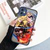 Матовый чехол для iPhone 11 12 13 14 Pm Pro Max XR X 8 7 Plus Pro XS Mini Skin Feeling Cover Fundas Shell Japan Anime Demon Slayer