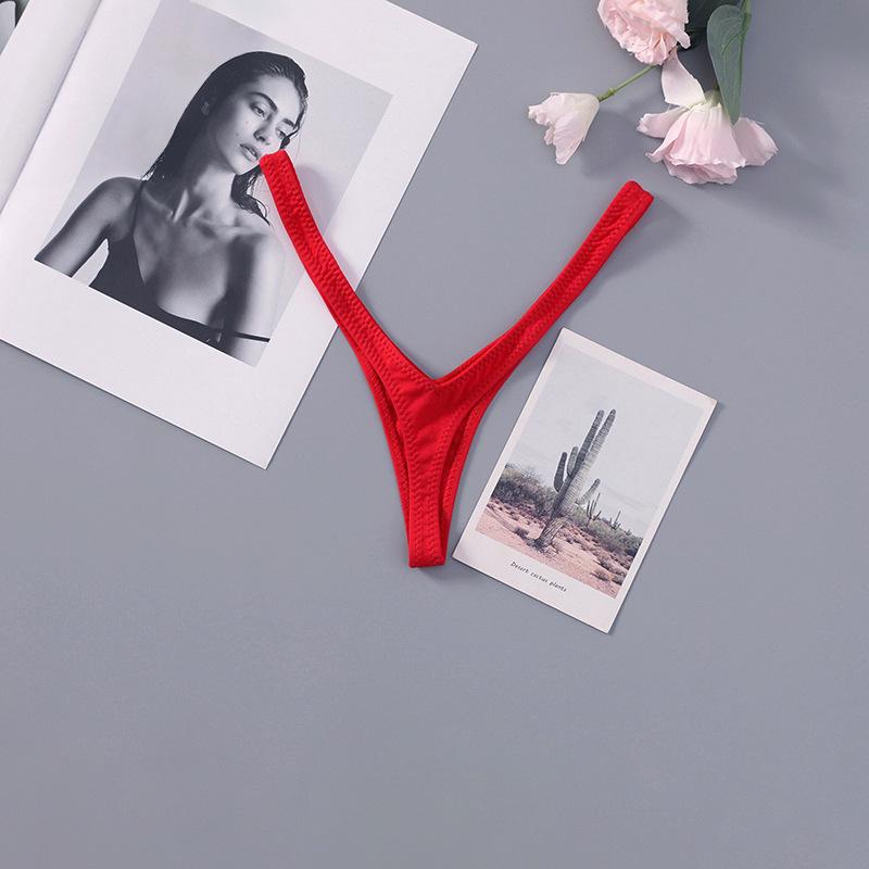Элегантный стринги с глубоким V-образным вырезом, женское бикини с низкой посадкой и высоким разрезом – Европейский и Американский стиль