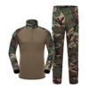 Mens Tactical Camo Uniform Set Outdoor Training Suit Long Sleeve Breathable Durable Military Style