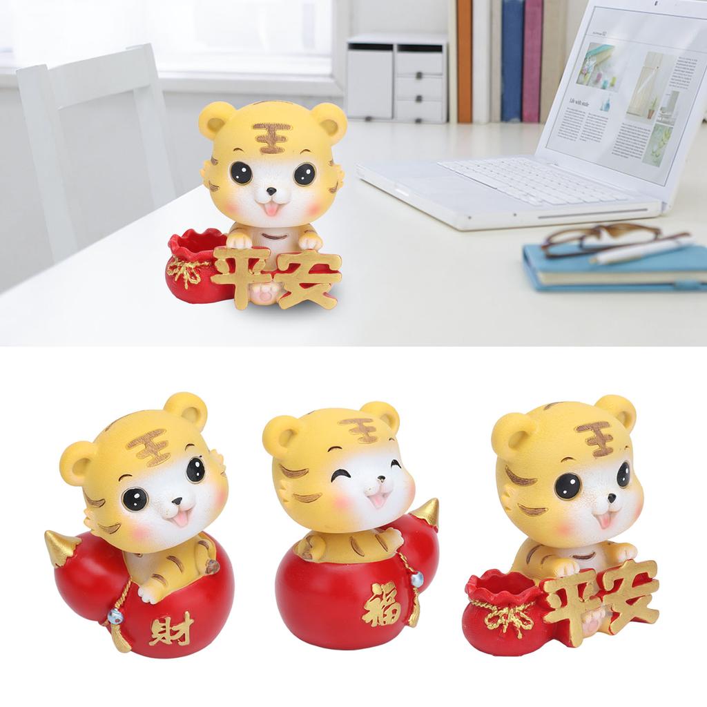 Тигр Орнамент Премиум Смола Милый Изысканный Яркие Цвета Широкое Применение Игрушка Тигр