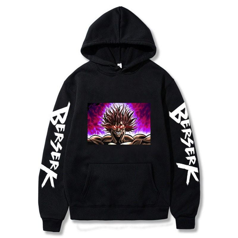 Baki Hanma Yujiro Anime Hoodie Loose Fit Fleece Pullover Young Adults