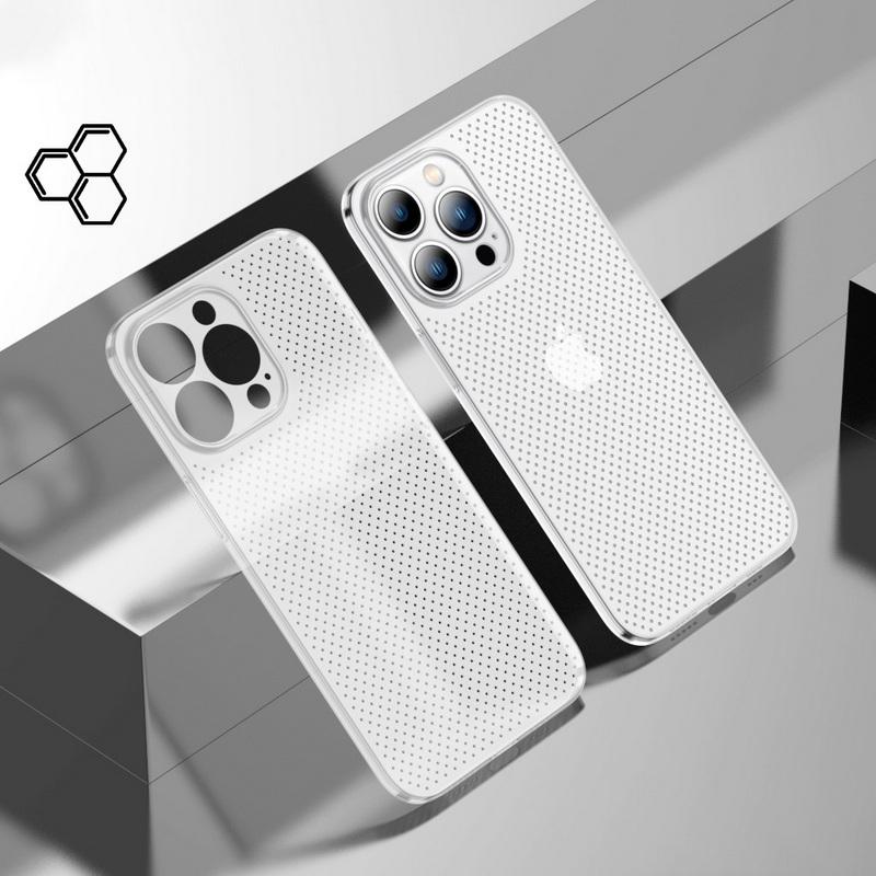 Однотонный полый теплоотводящий чехол для телефона iPhone 16 Pro Max 15 Pro 14 13 12, защита объектива, ударопрочный тонкий жесткий бампер