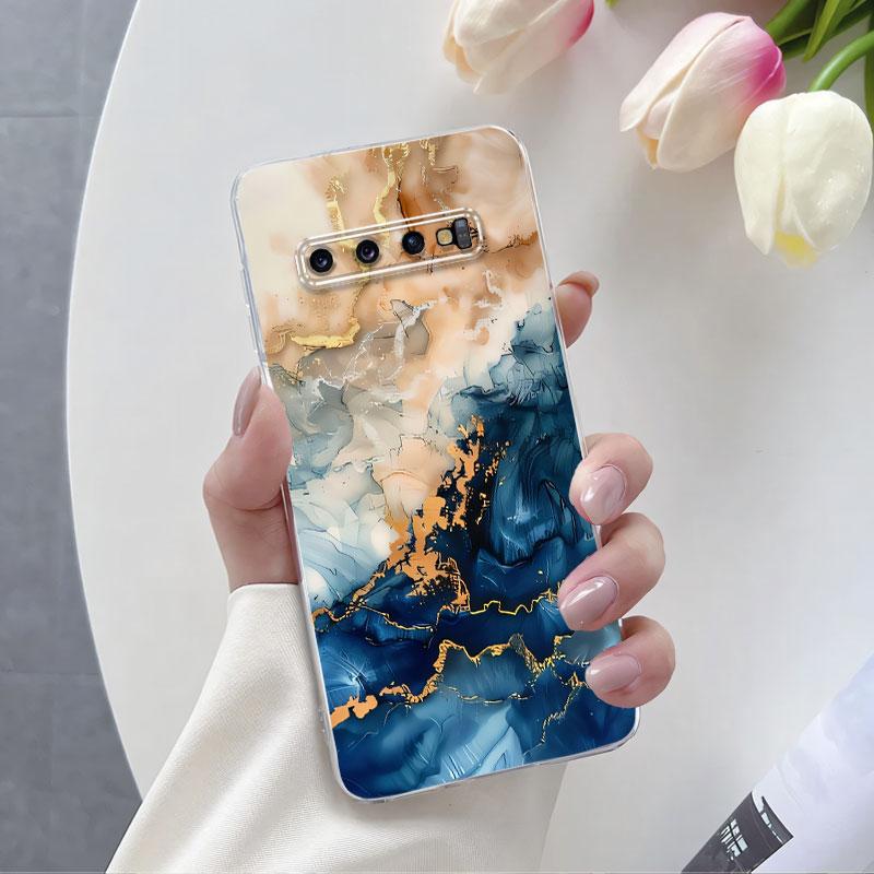 Для Samsung S10 Plus S10 5G Чехол Роскошный Чехол для Телефона Для Samsung GalaxyS10 S10E Мраморный Цветочный Прозрачный Мягкий Силиконовый Защитный Чехол