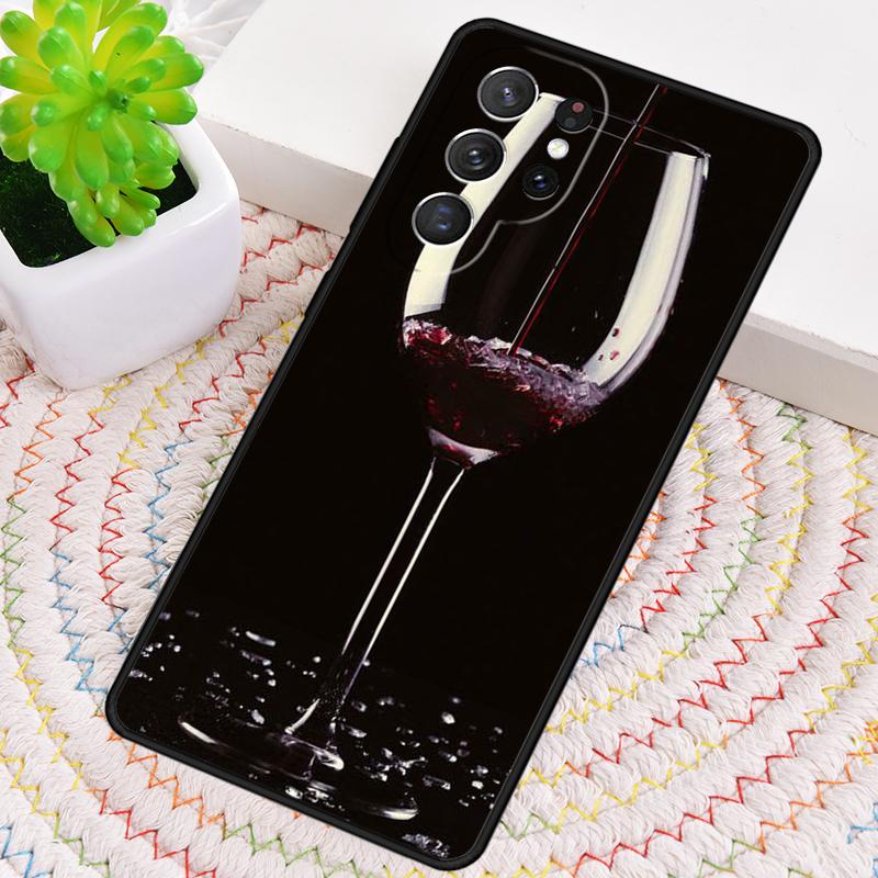 Чехол для телефона из ТПУ с рисунком бокала красного вина для Samsung Galaxy note 10 pro S26 S25 S24 S23 S22 Ultra Plus S21 FE S20 Ударопрочный чехол
