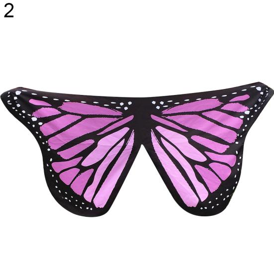 Colorful Soft Fabric Butterfly Wings Tippet Stole Scarf Ladies Fairy Costume