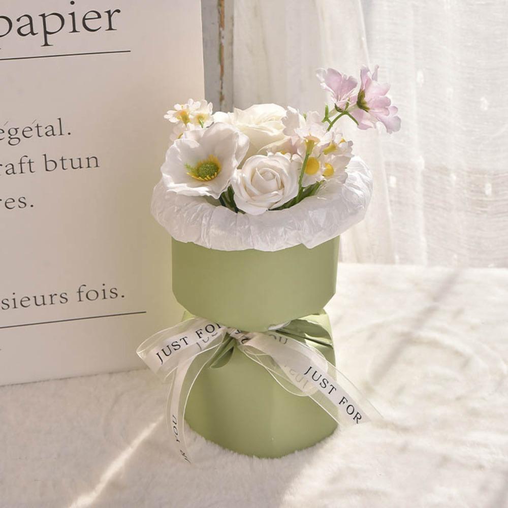 Carnation Rose Bouquet Artificial Hand Holding Soap Flower Decoration Fake Flower  Valentine Day