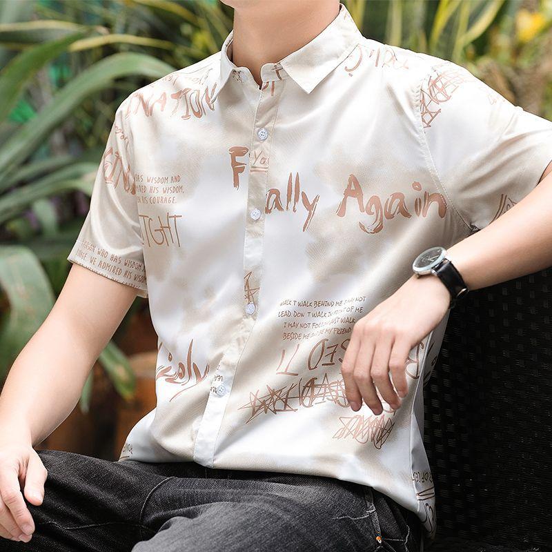 Мужская рубашка с короткими рукавами, новая летняя повседневная рубашка в клетку, тонкая трендовая красивая рубашка с карманами