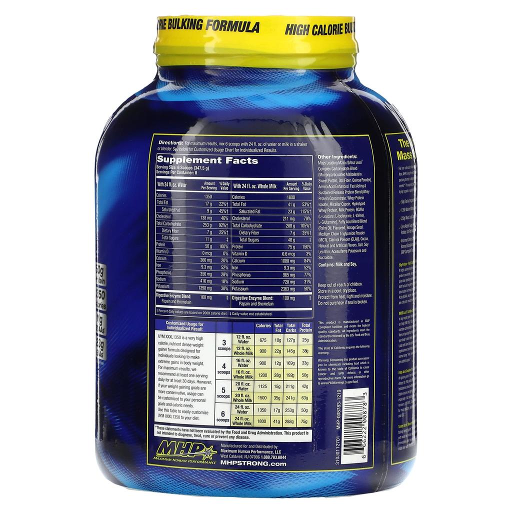 MHP, Up Your Mass, XXXL 1350, milk chocolate, 6.12 lbs (2,780 g)