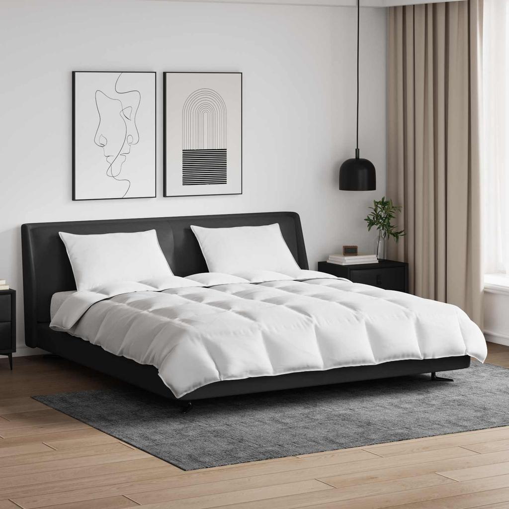 Bed Set with Pillows 3 pcs White Down Feather