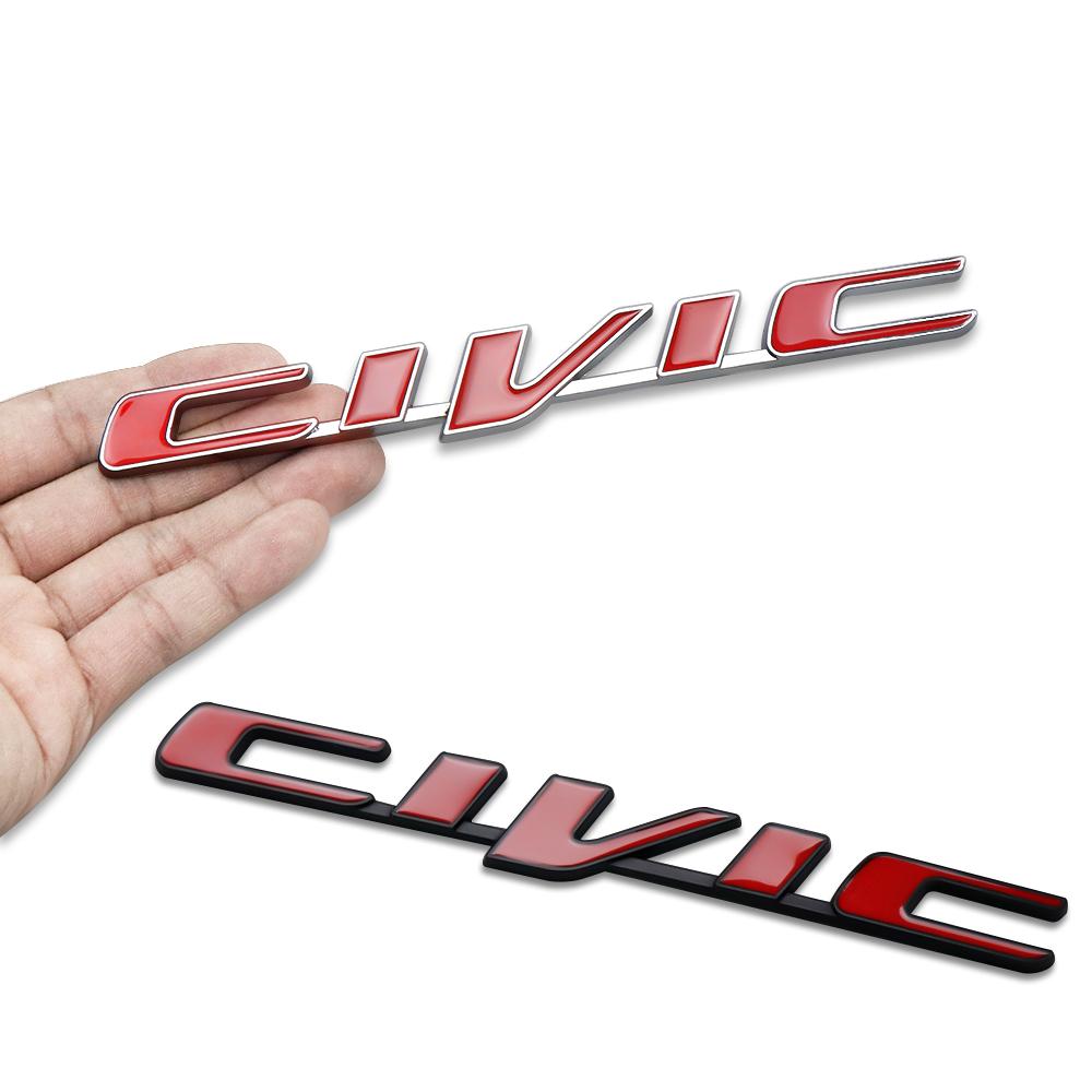3D Metal CIVIC Badge Styling Car Body Side Fender Rear Trunk Sticker For Honda FIT Civic CRV Accord HRV Vezel CRZ City CRX Pilot DI4