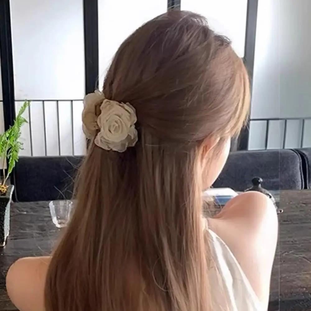 Double-Sided Hair Claw Rose Flower Floral Hairpin Sweet Hair Clip Hair Accessories
