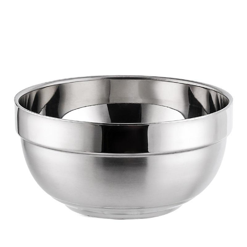 304 Stainless Steel Bowl Double Layer Platinum Bowl Cafeteria Soup Bowl Rice Bowl Insulated Bowl Rice Bowl