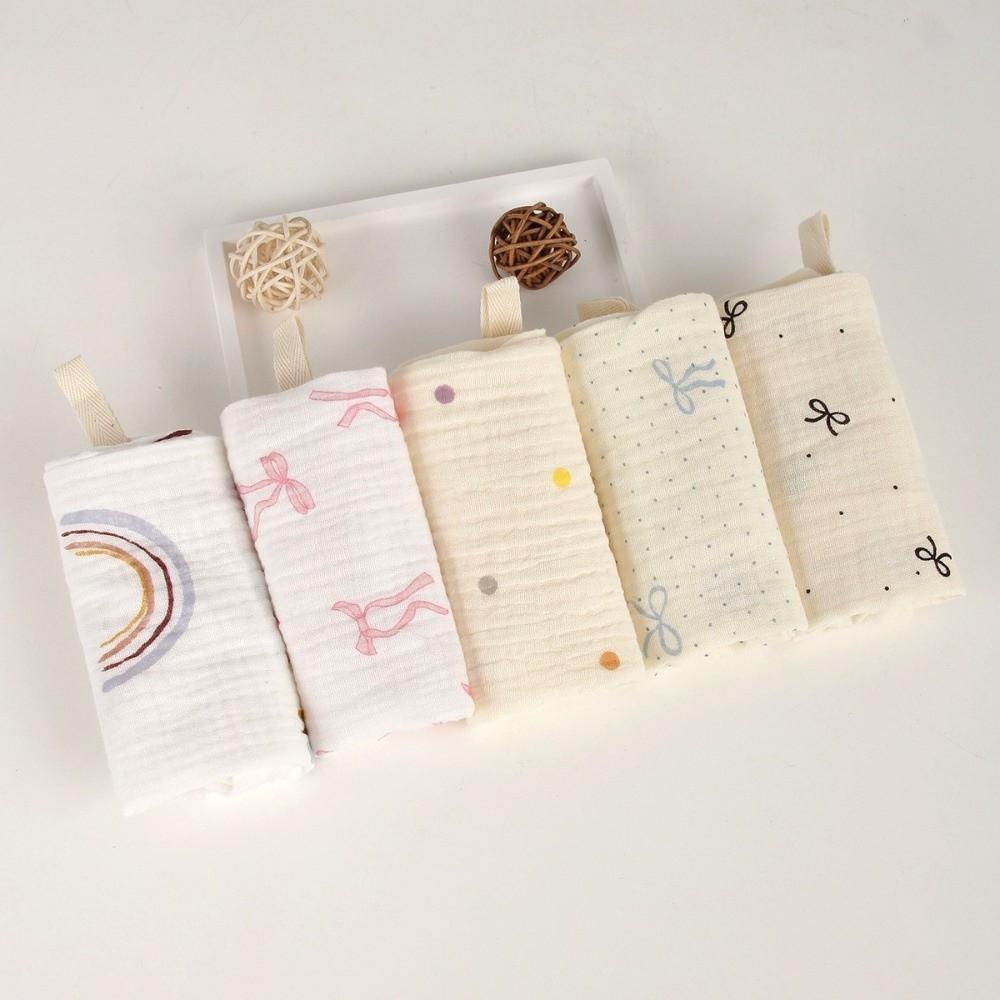 Absorbent Baby Cotton Washcloth 4-Layer Pure Cotton Newborn Burp Cloth New Square Towels