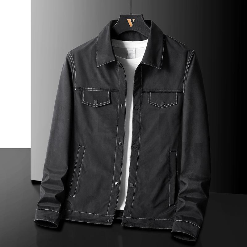 Work Jacket Men's New Spring and Autumn Trendy Casual Splicing Versatile Lapel Top Korean Style Men's Jacket