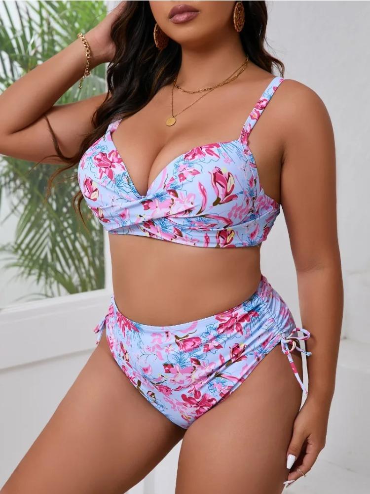 2025 Printed Tankini 0XL-5XL Двухсекционный купальник для женщин Push Up Купальники Женский спортивный купальный костюм Beachwe