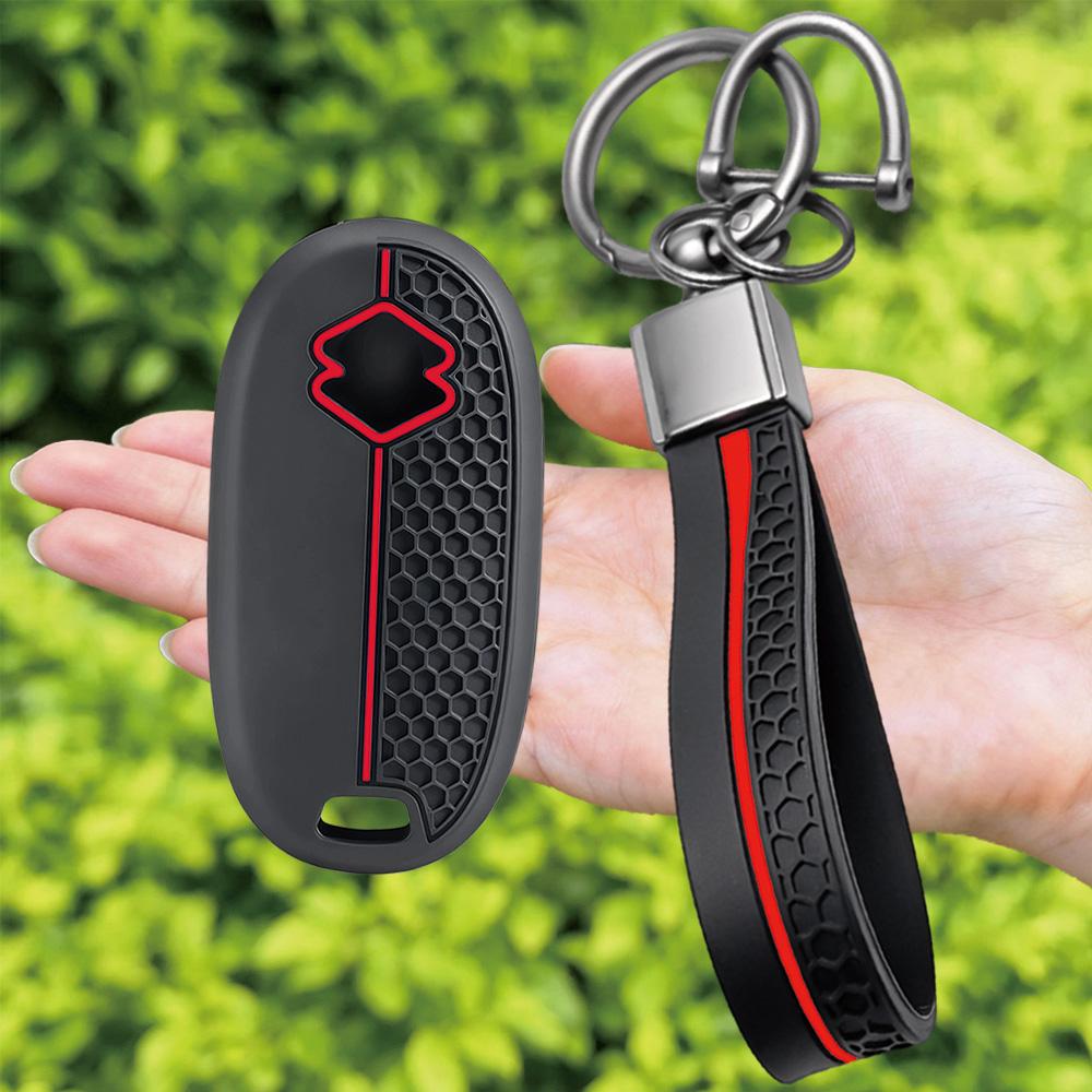 Keychain Silicone Car Key Case Shell for SUZUKI Wagon R Tingray Solio Concept 280 R Vitara Auto Remote Key Holder Cover Fob