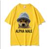 Alpha Male Funny Dog Meme Tshirts for Unisex Women Clothing Retro Fashion T Shirt Casual Oversized Short Sleeve Tshirts Streetwear