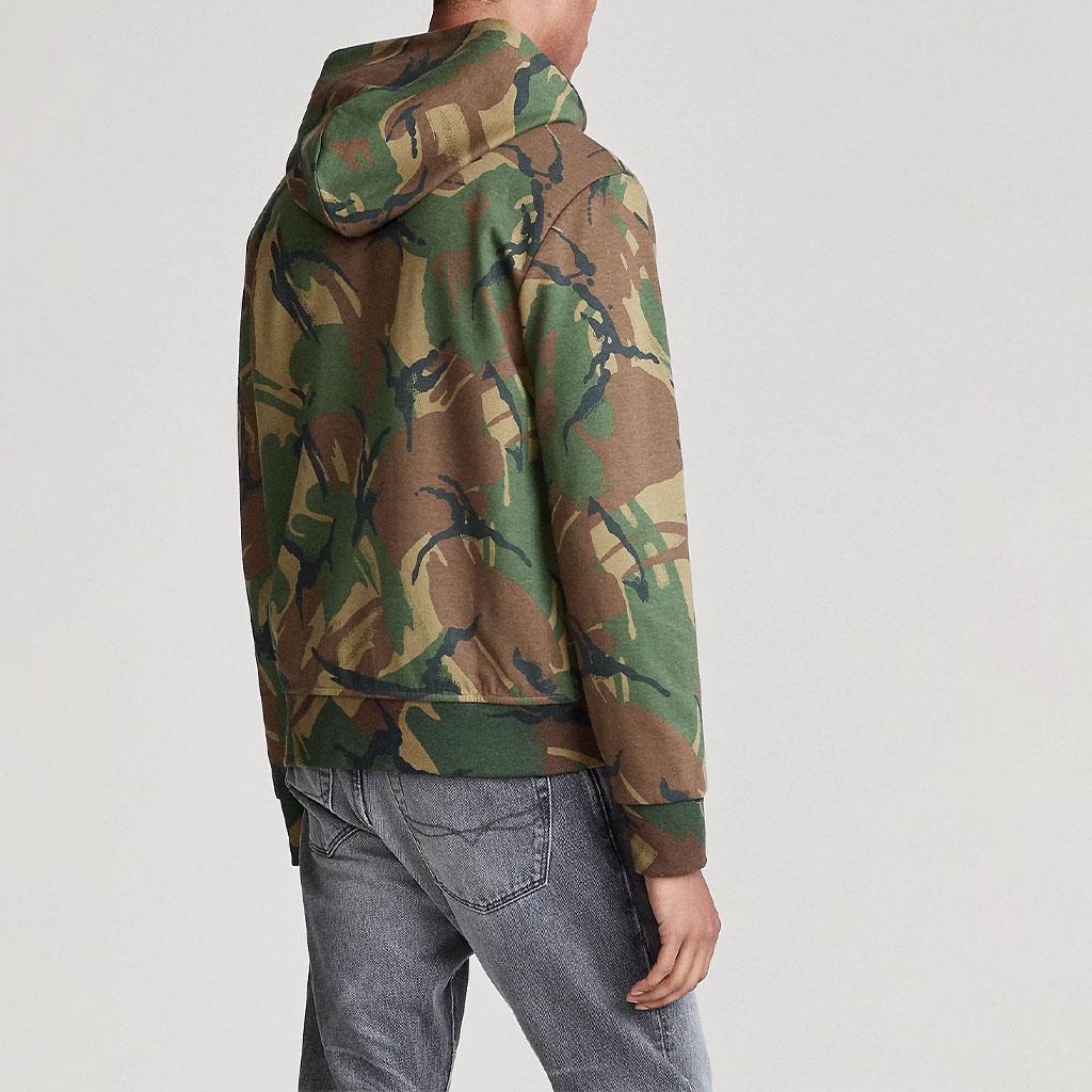 Polo Ralph Lauren Камуфляжная толстовка с капюшоном на молнии с вышивкой пони, с длинным рукавом, мужская, зеленая MNPOKNI16820408-999
