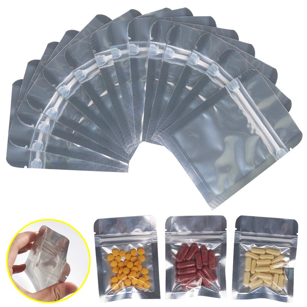 Belinlen 100 штук прозрачная алюминиевая водонепроницаемая и герметичная упаковка на молнии подходит для кофе мелкие предметы 7 x 10 мешок, влагонепроницаемый мешок, мешок,